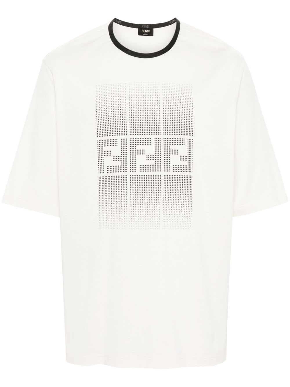 FENDI FF-motif cotton T-shirt - Neutrals von FENDI