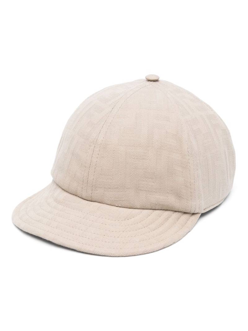 FENDI FF-motif cotton baseball cap - Neutrals von FENDI