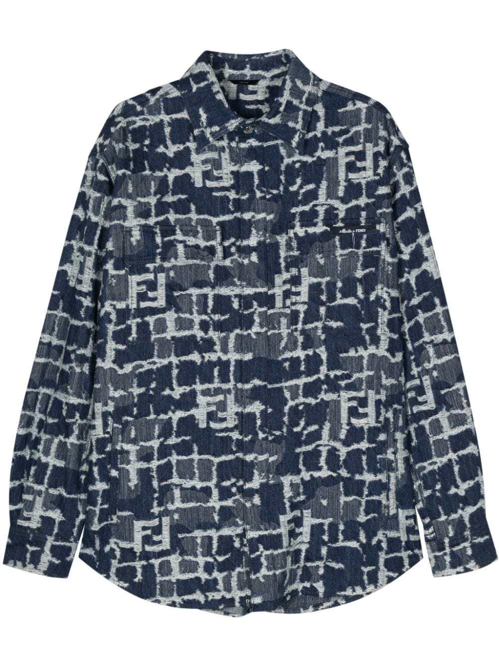 FENDI FF-pattern denim shirt jacket - Blue von FENDI