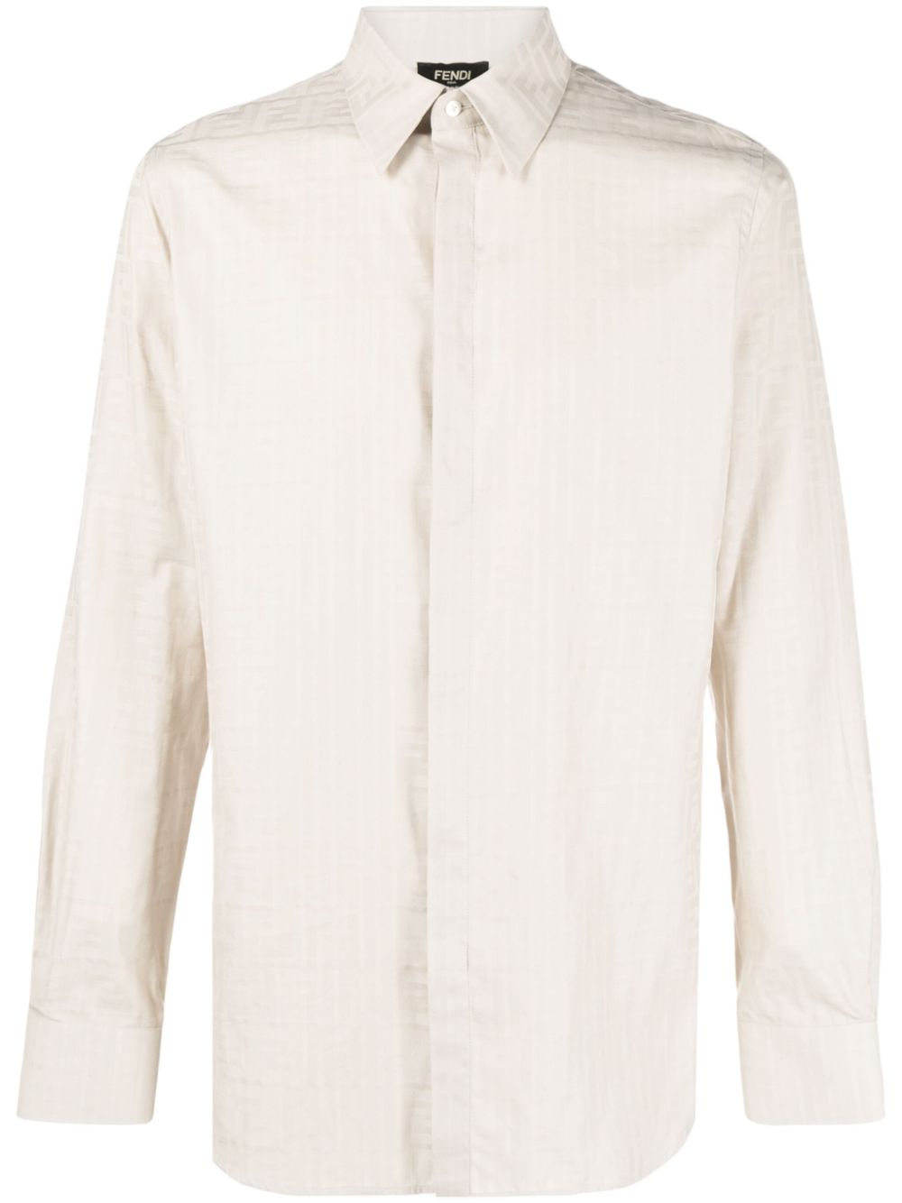 FENDI FF-pattern long-sleeve shirt - Neutrals von FENDI
