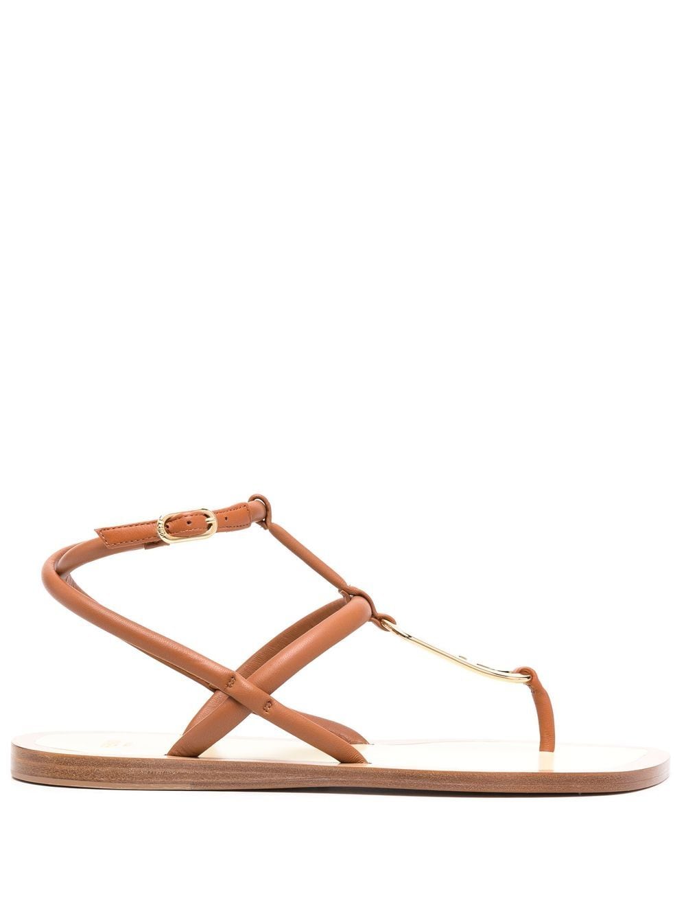 FENDI FF-plaque strappy sandals - Brown von FENDI