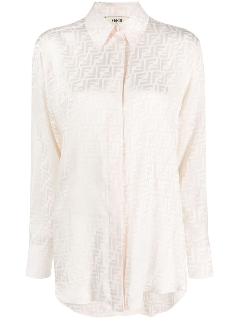 FENDI FF-print silk shirt - Neutrals von FENDI