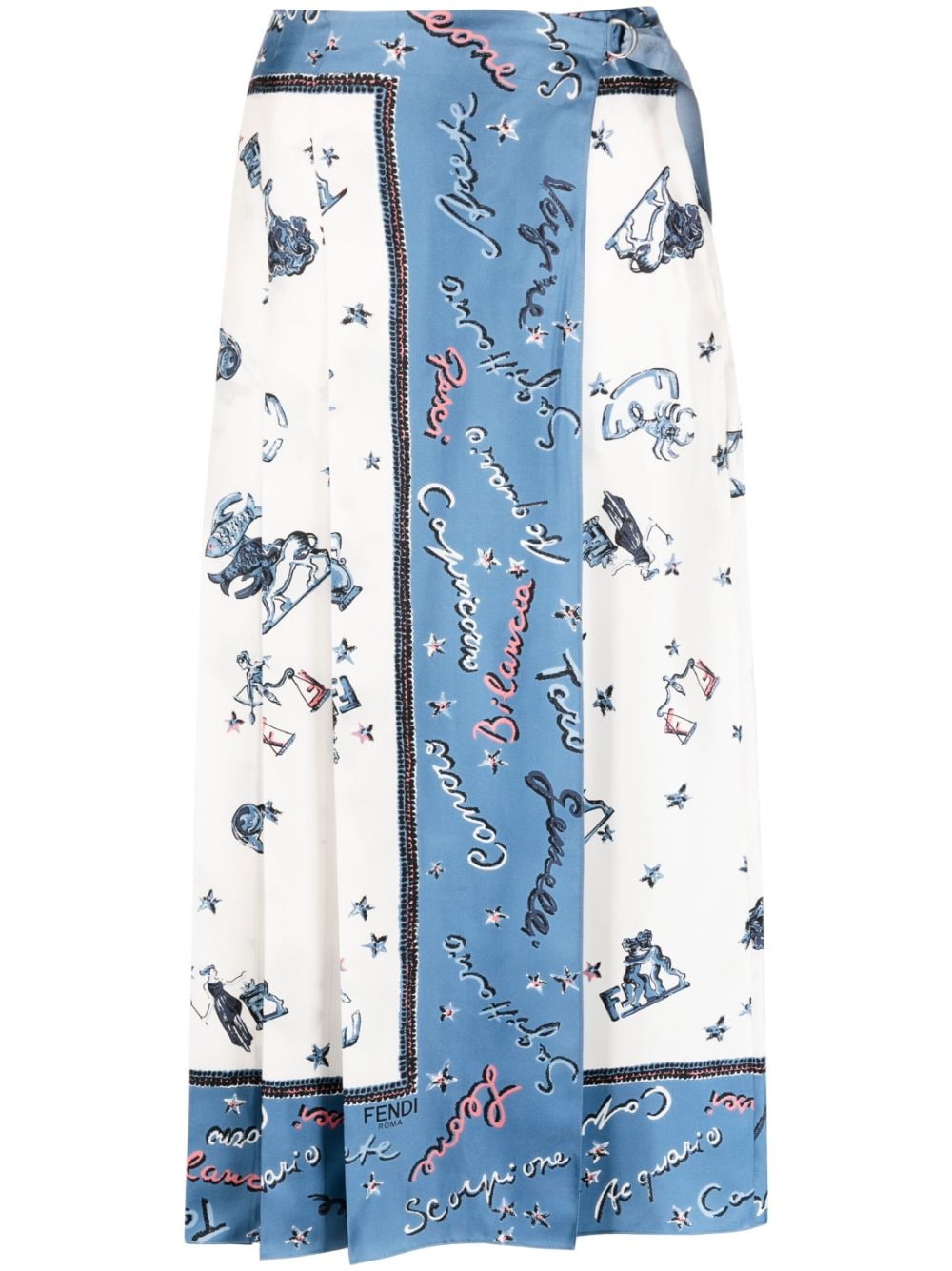 FENDI Fendi Astrology -print midi skirt - White von FENDI