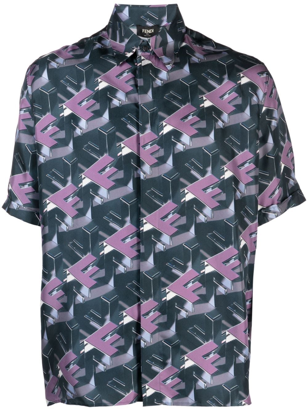 FENDI Fendi Block-print silk shirt - Purple von FENDI