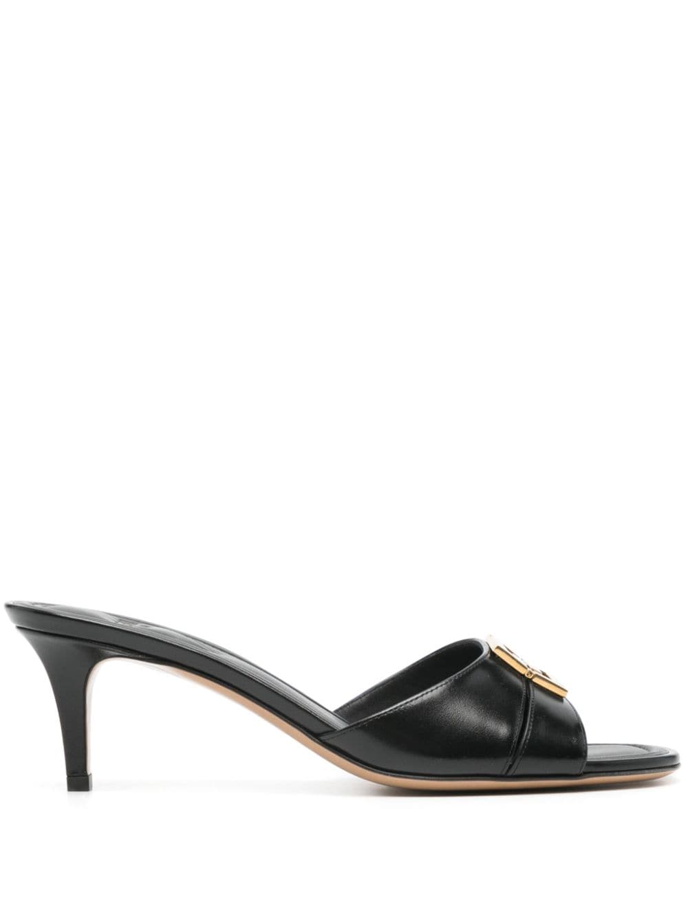 FENDI Ffold 55mm leather mules - Black von FENDI