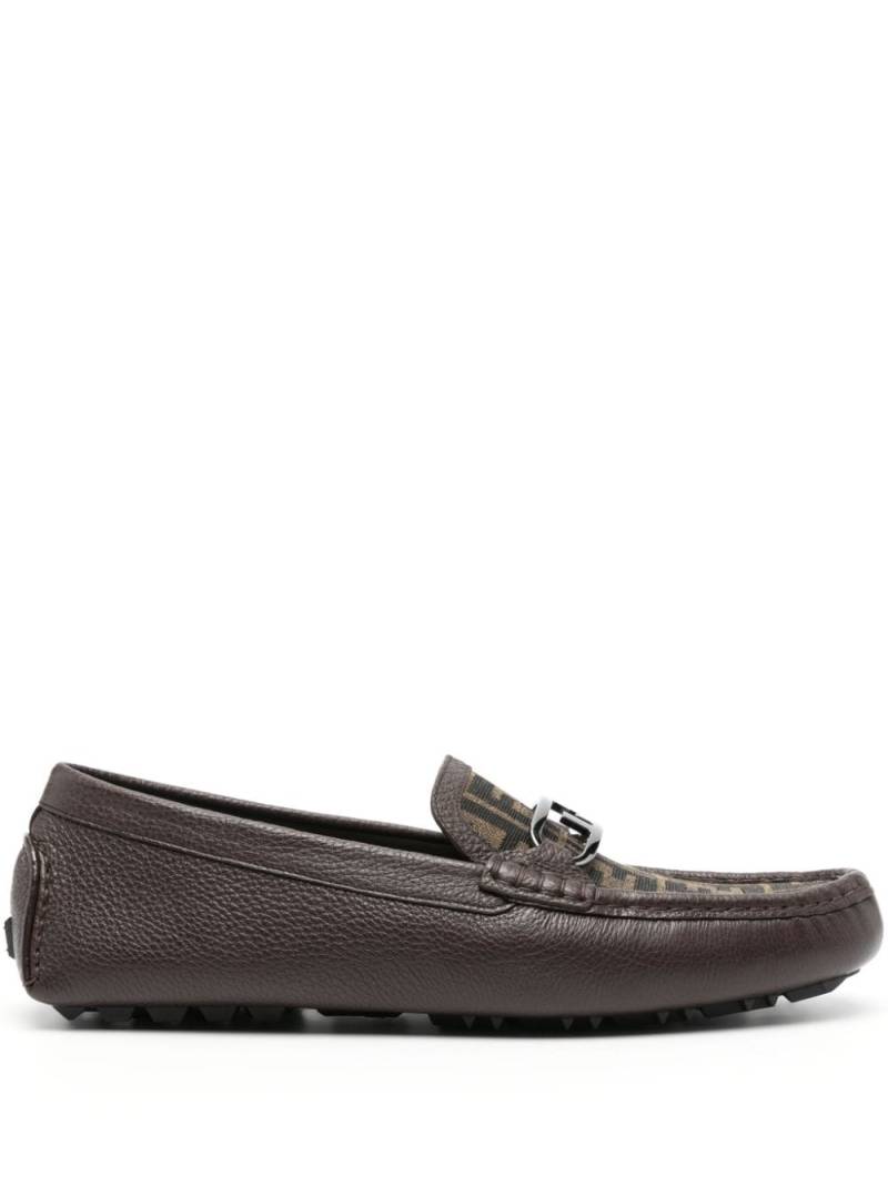 FENDI O'Lock leather loafers - Brown von FENDI