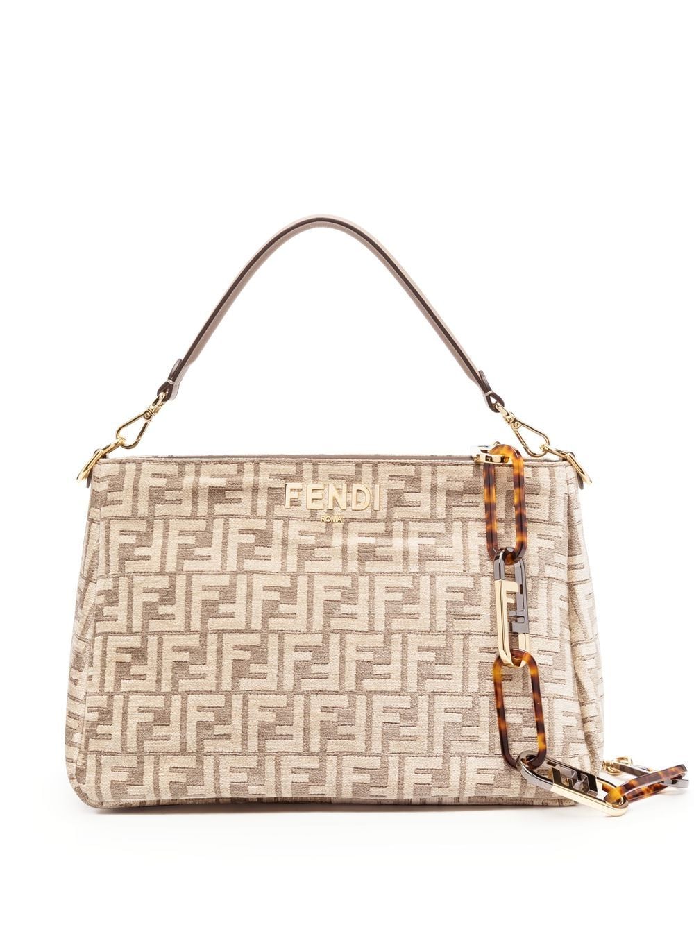 FENDI O'Lock monogram-jacquard shoulder bag - Neutrals von FENDI