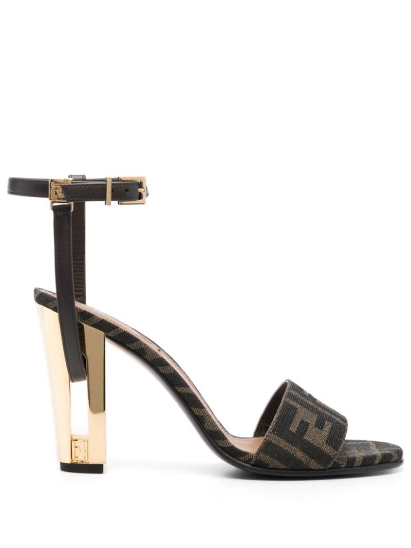 FENDI Zucca monogram heeled sandals - Brown von FENDI