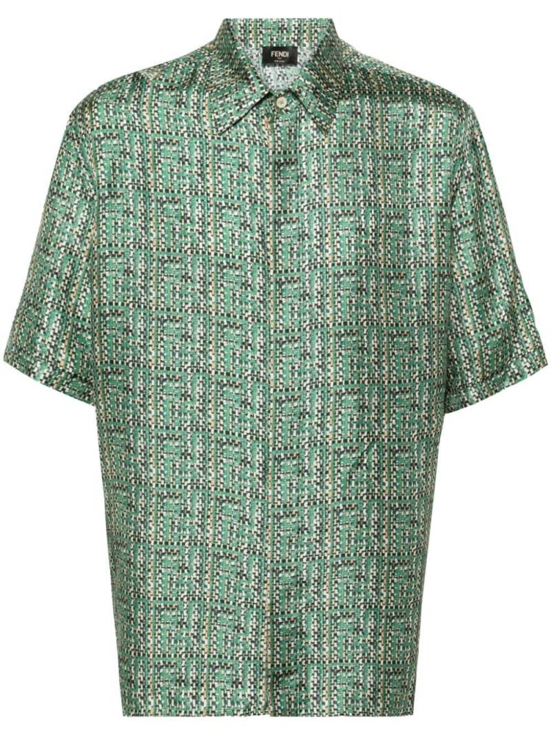 FENDI abstract-print silk shirt - Green von FENDI