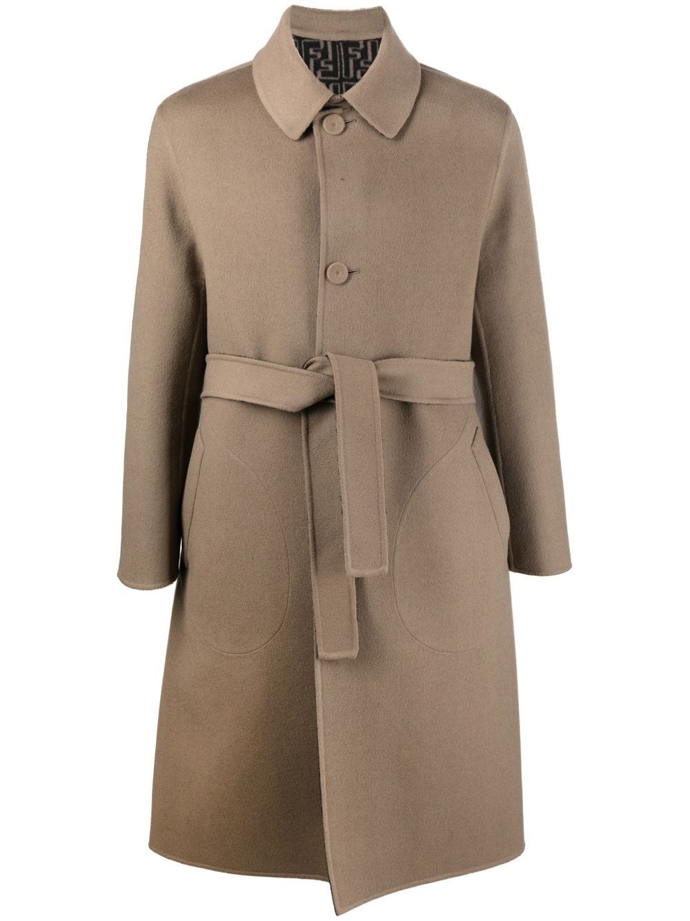 FENDI belted wool coat - Brown von FENDI