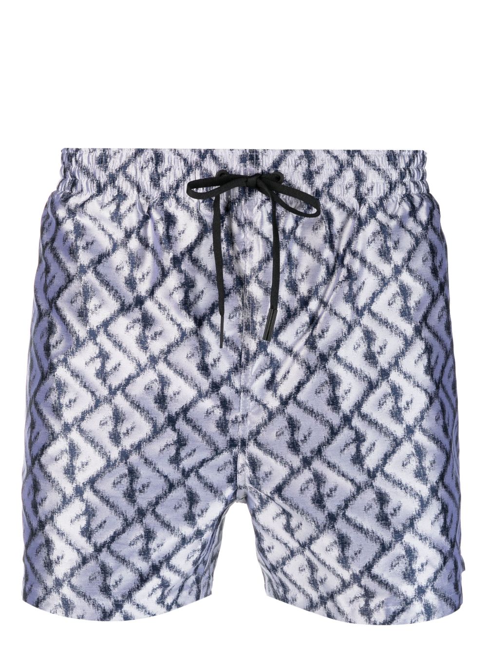 FENDI blurred monogram-print swim shorts - Grey von FENDI