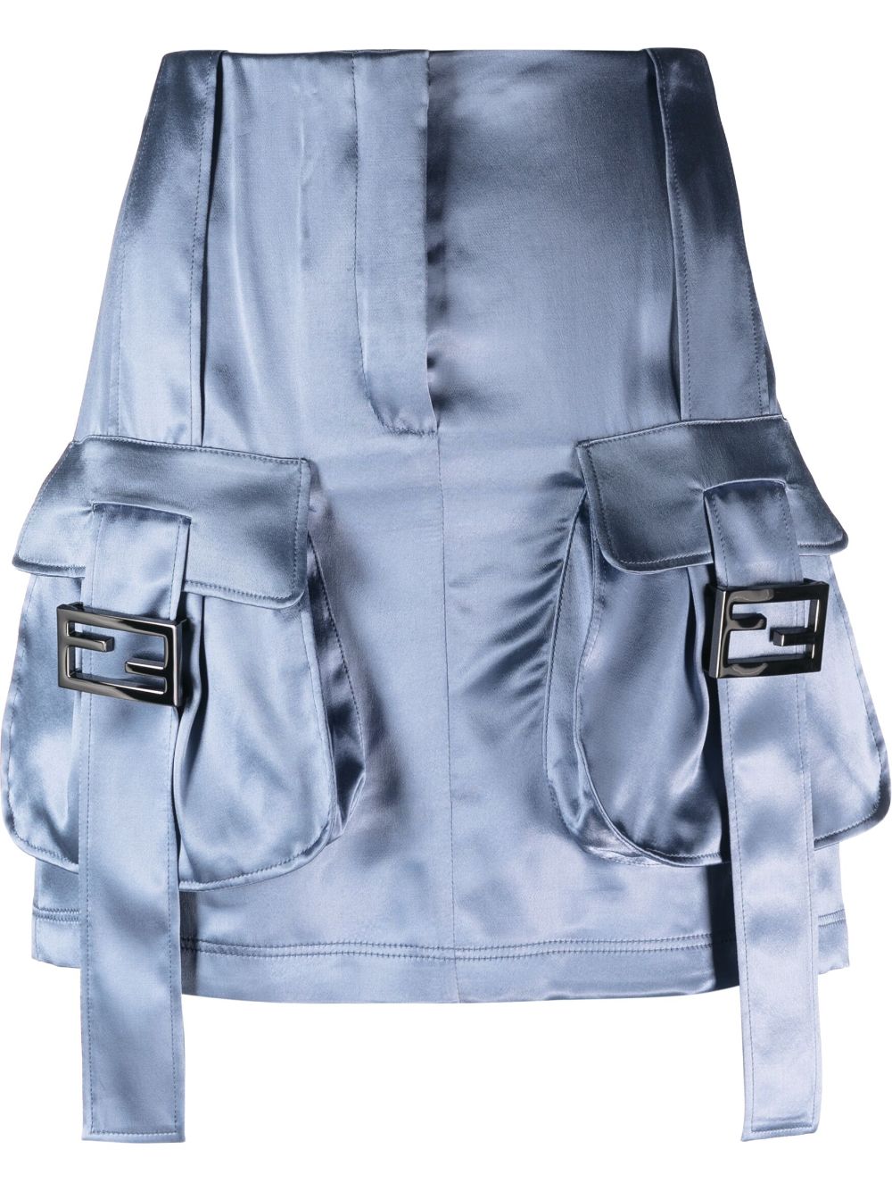 FENDI cargo pockets satin mini skirt - Blue von FENDI
