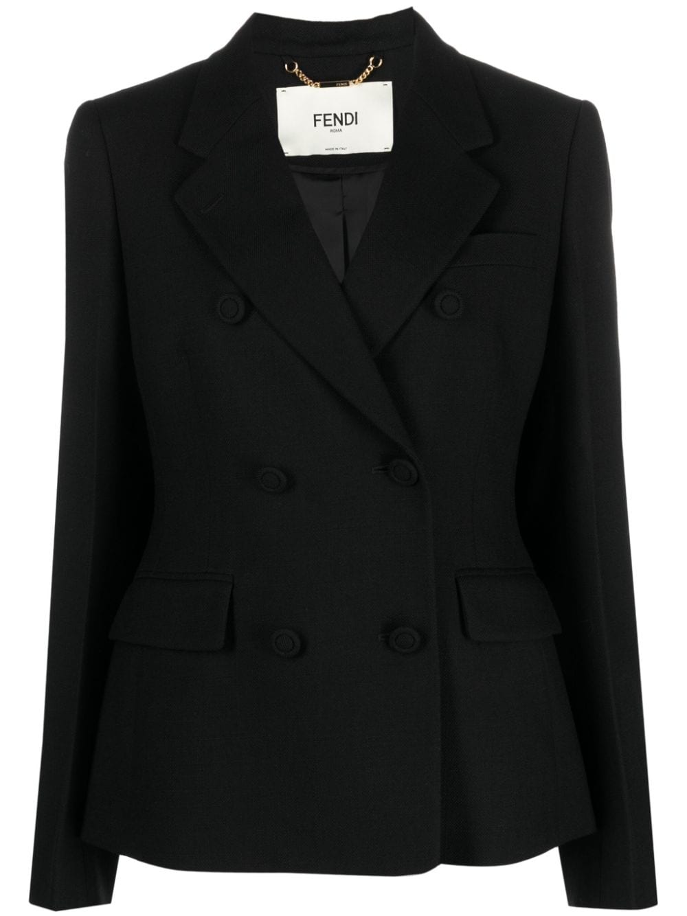 FENDI double-breasted draped blazer - Black von FENDI