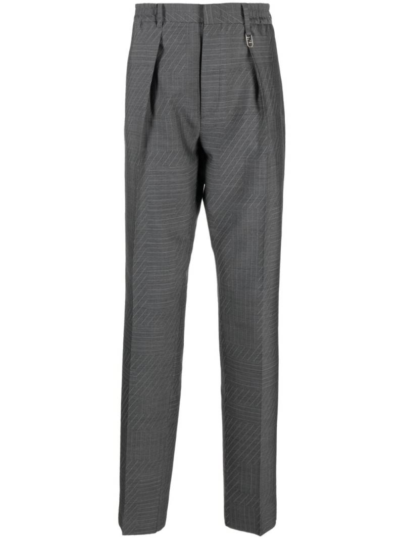 FENDI elasticated-waistband wool tailored trousers - Grey von FENDI