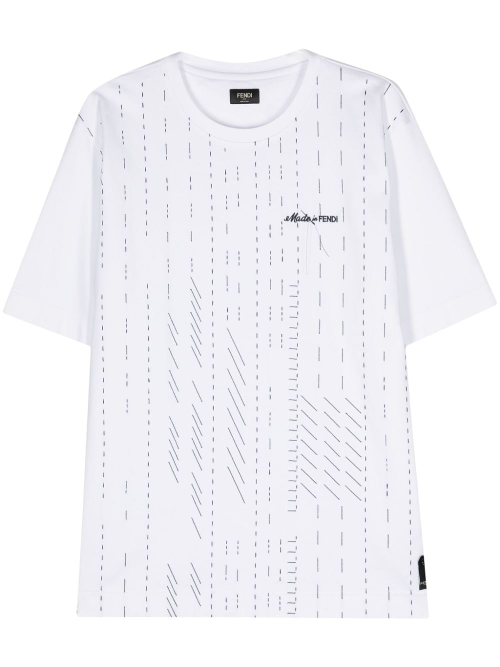 FENDI embroidered-logo cotton T-shirt - White von FENDI