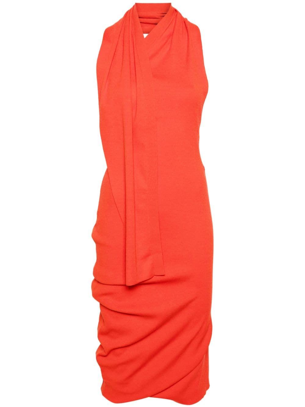 FENDI halterneck asymmetric midi dress - Orange von FENDI