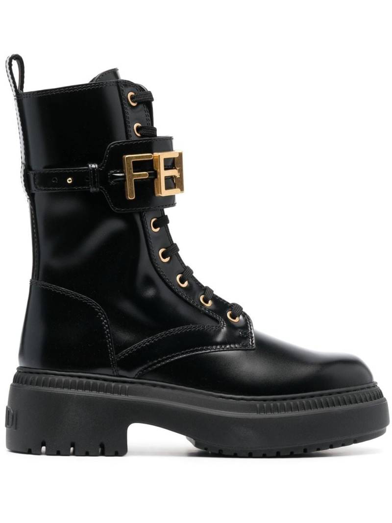 FENDI lace-up ankle boots - Black von FENDI