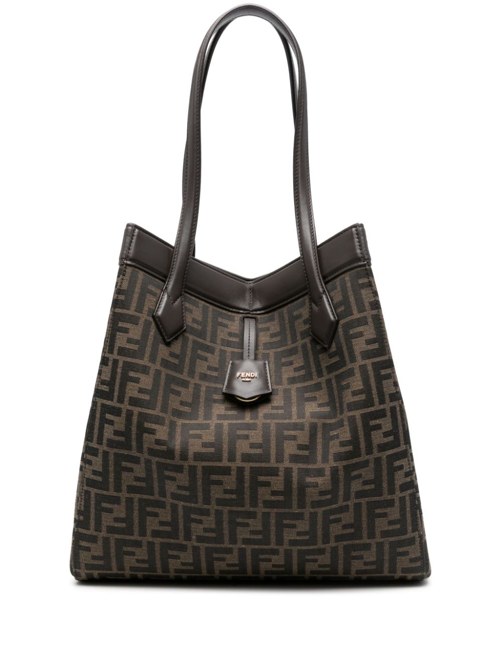 FENDI large Origami leather tote bag - Brown von FENDI