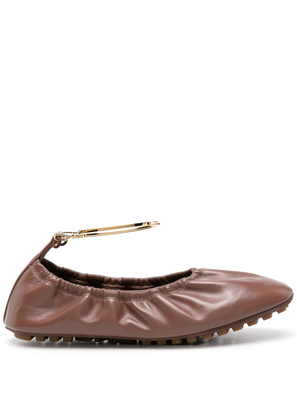 FENDI leather ballerina shoes - Brown von FENDI