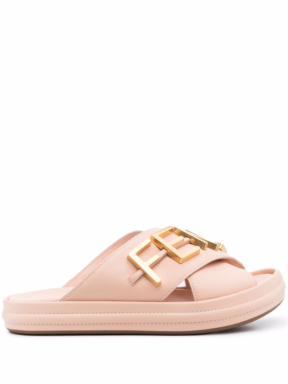 FENDI lettering logo flat slides - Pink von FENDI