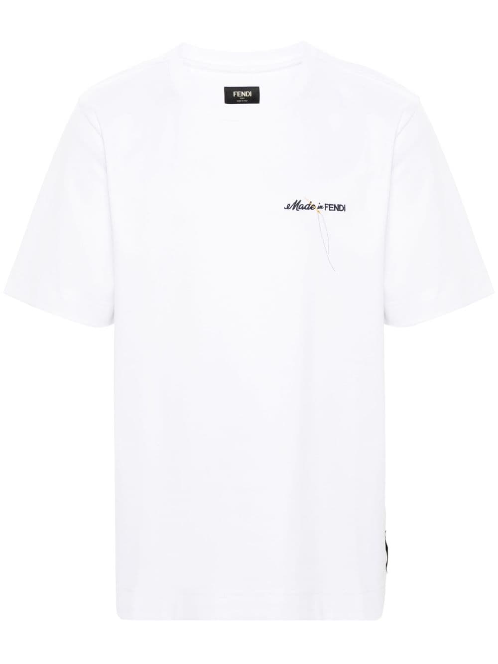 FENDI logo-embroidered T-shirt - White von FENDI