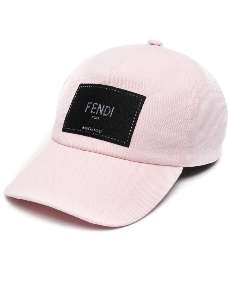 FENDI logo-patch baseball cap - Pink von FENDI