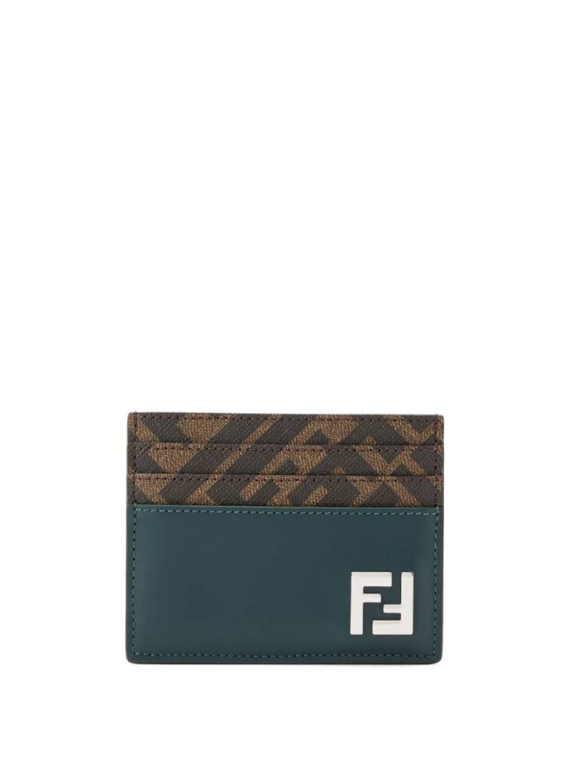 FENDI logo-plaque leather cardholder - Green von FENDI