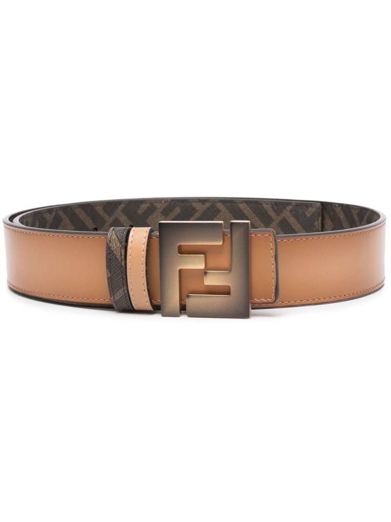 FENDI logo-plaque reversible belt - Brown von FENDI