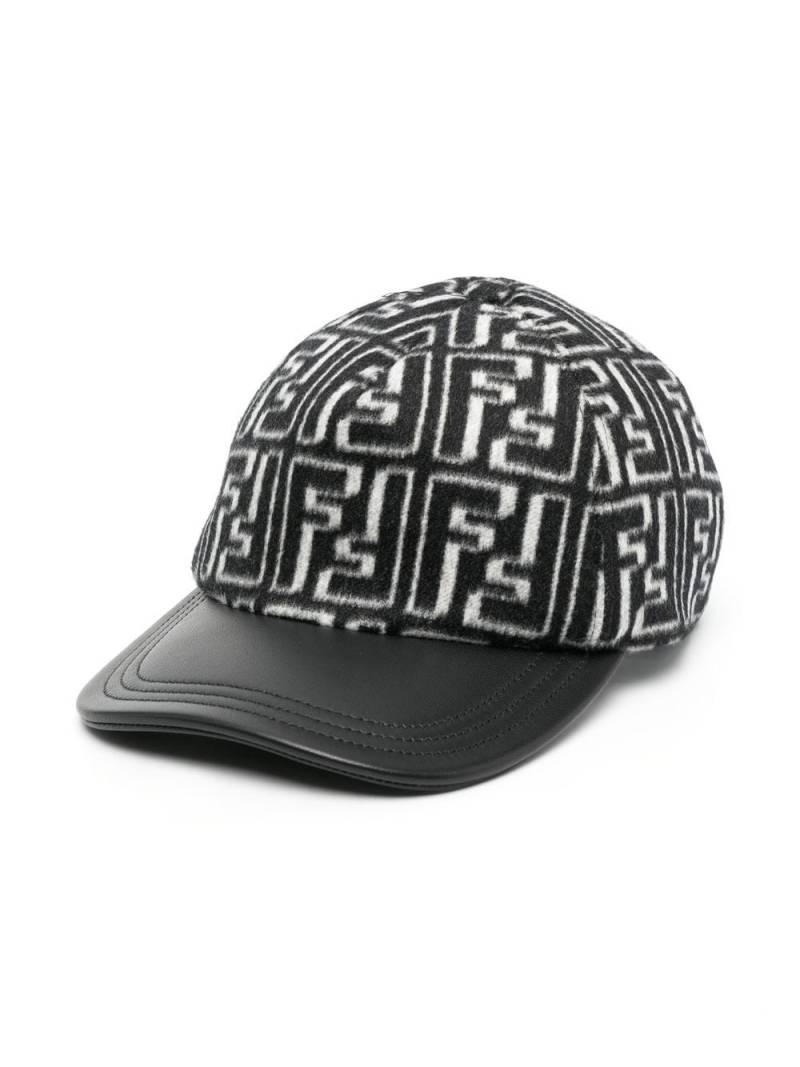 FENDI logo-print brushed cap - Black von FENDI