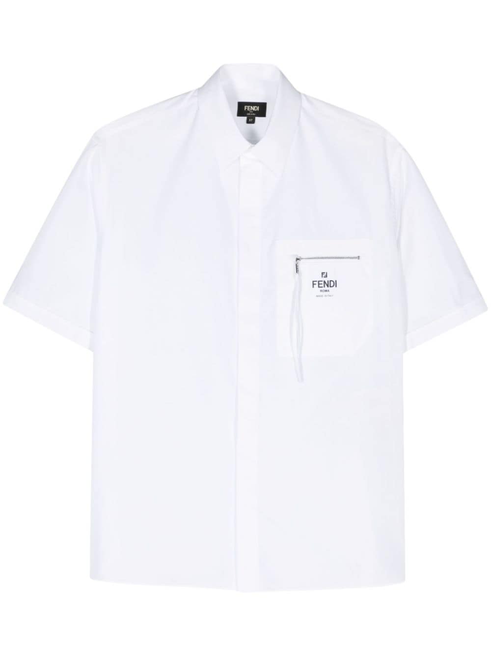 FENDI logo-print cotton shirt - White von FENDI