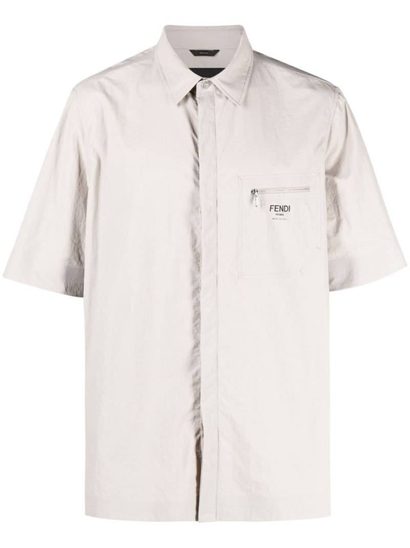 FENDI logo-print short-sleeve shirt - Neutrals von FENDI