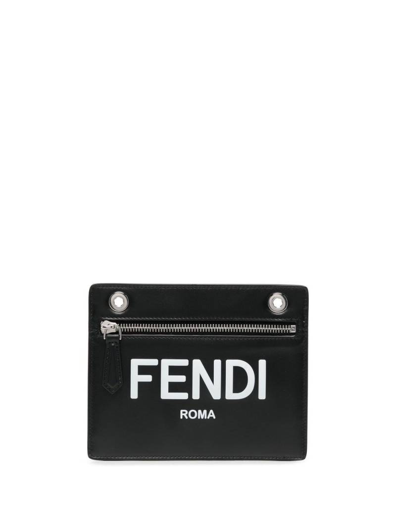 FENDI logo-print zip wallet - Black von FENDI