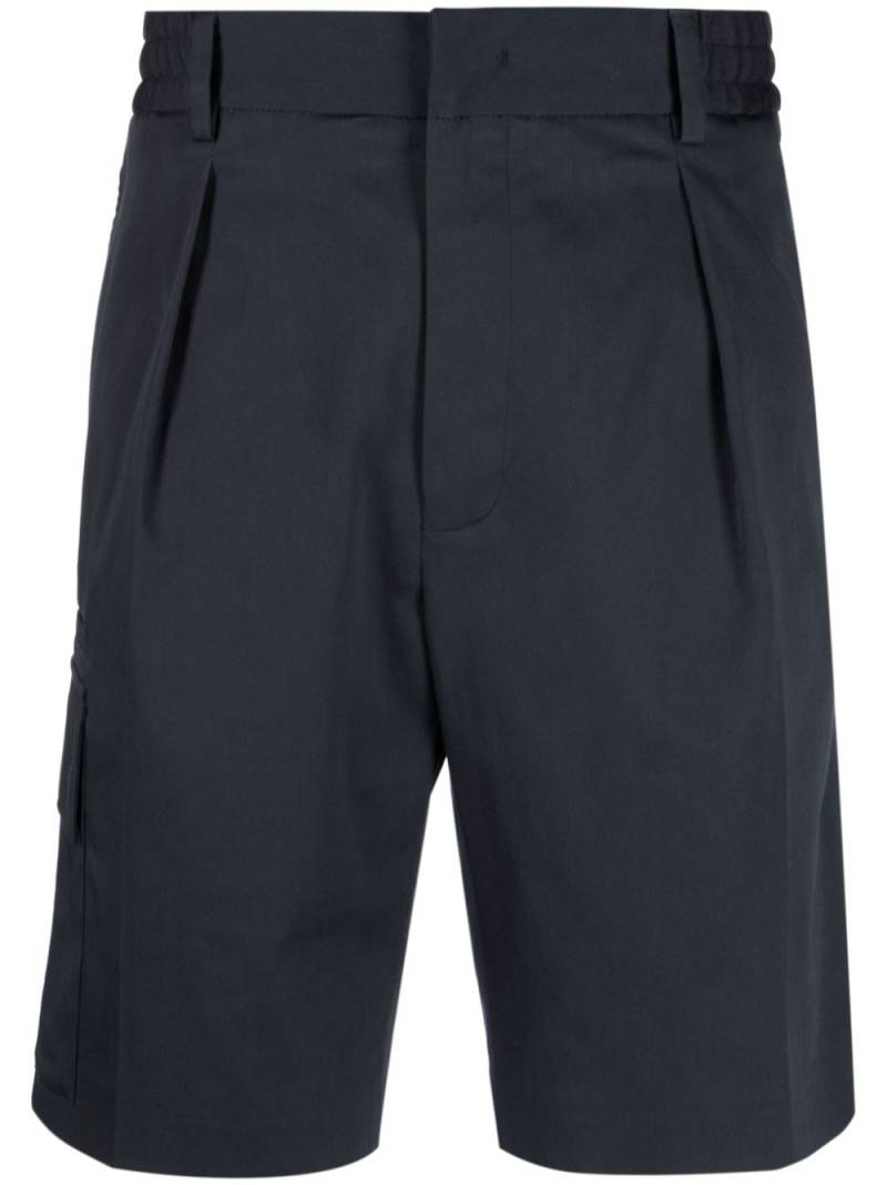 FENDI logo-trim stretch-cotton shorts - Blue von FENDI