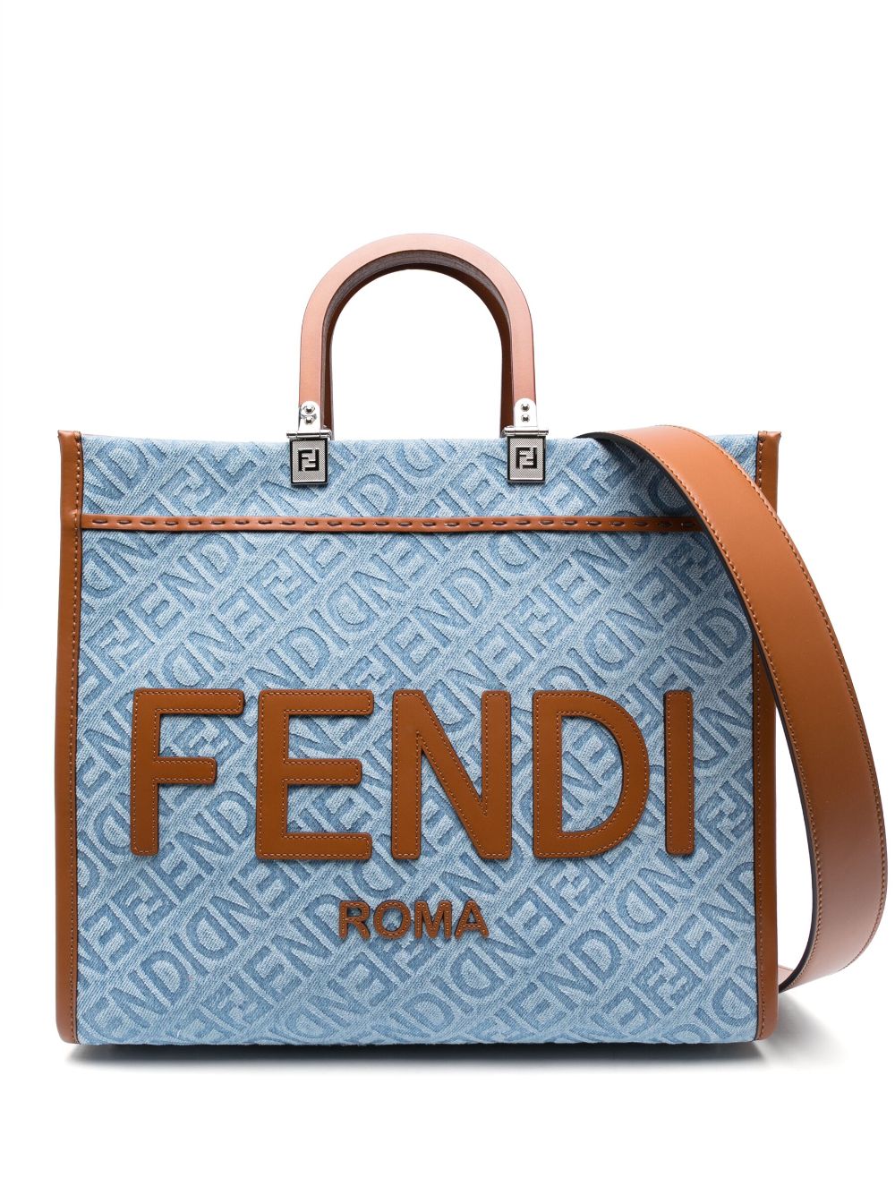 FENDI medium Sunshine denim tote bag - Blue von FENDI
