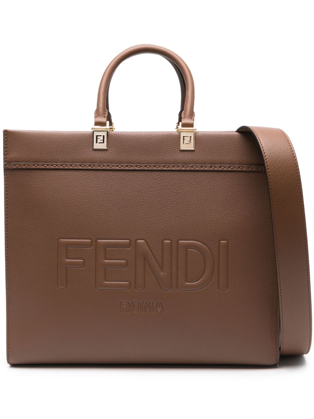 FENDI medium Sunshine leather bag - Brown von FENDI