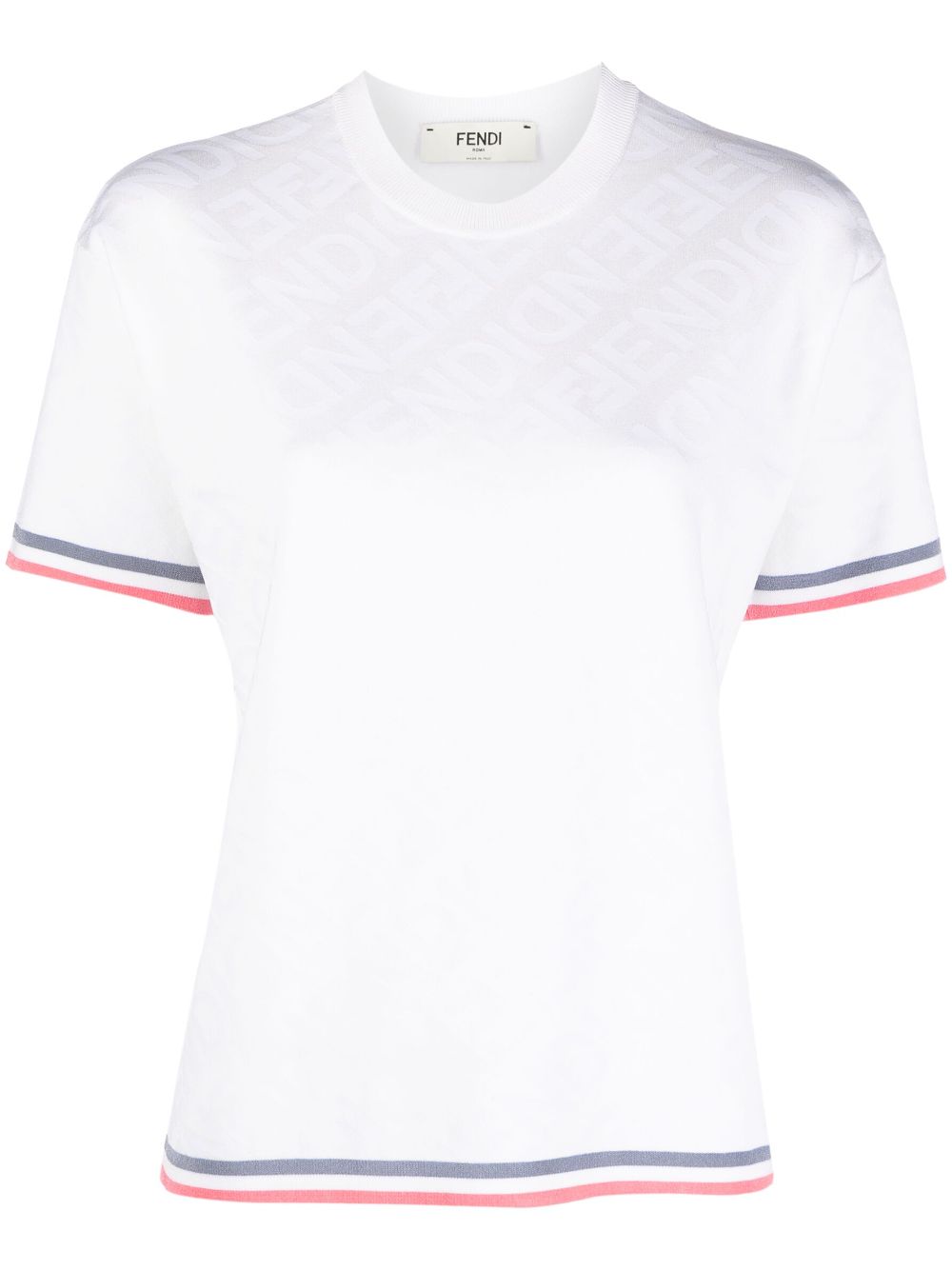 FENDI motif-print round-neck T-shirt - White von FENDI