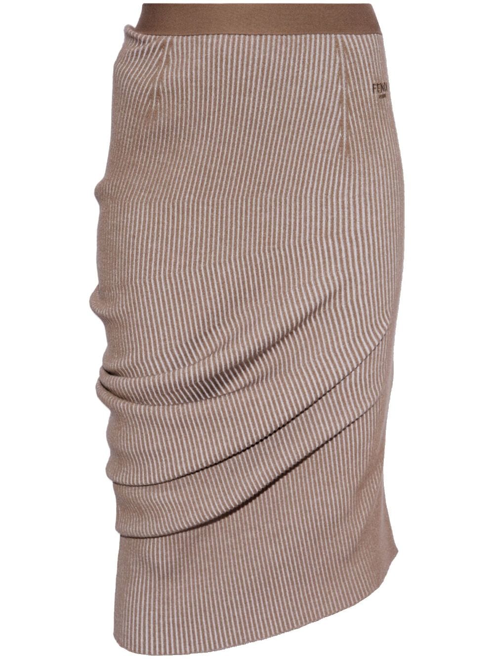 FENDI rib-knit wool pencil skirt - Brown von FENDI