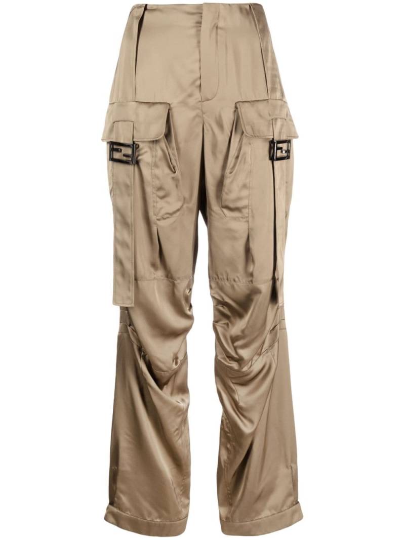 FENDI satin cargo trousers - Brown von FENDI