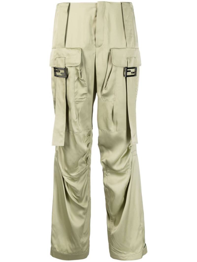 FENDI satin-finish cargo trousers - Green von FENDI