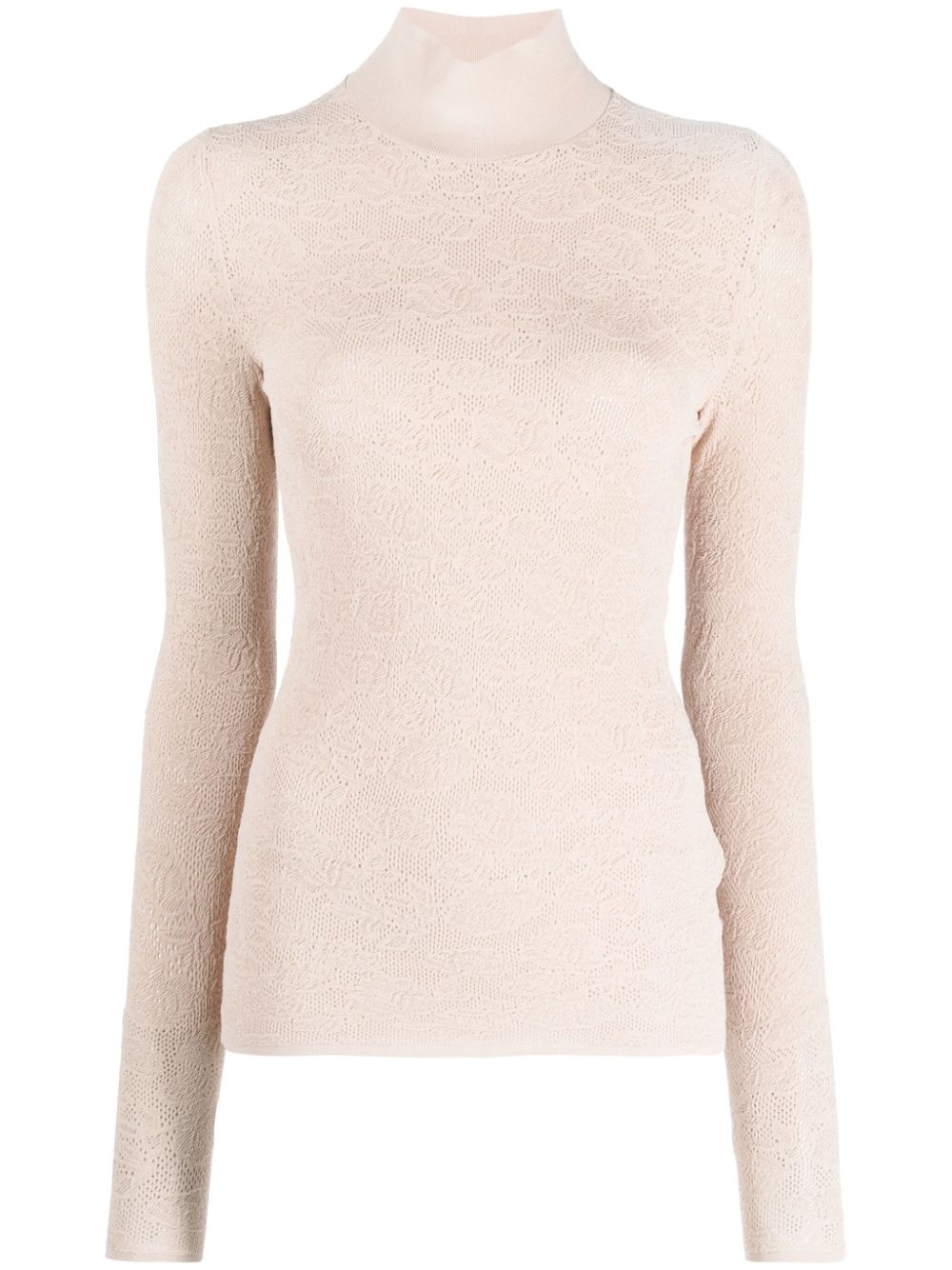 FENDI semi-sheer floral-embroidered jumper - Neutrals von FENDI