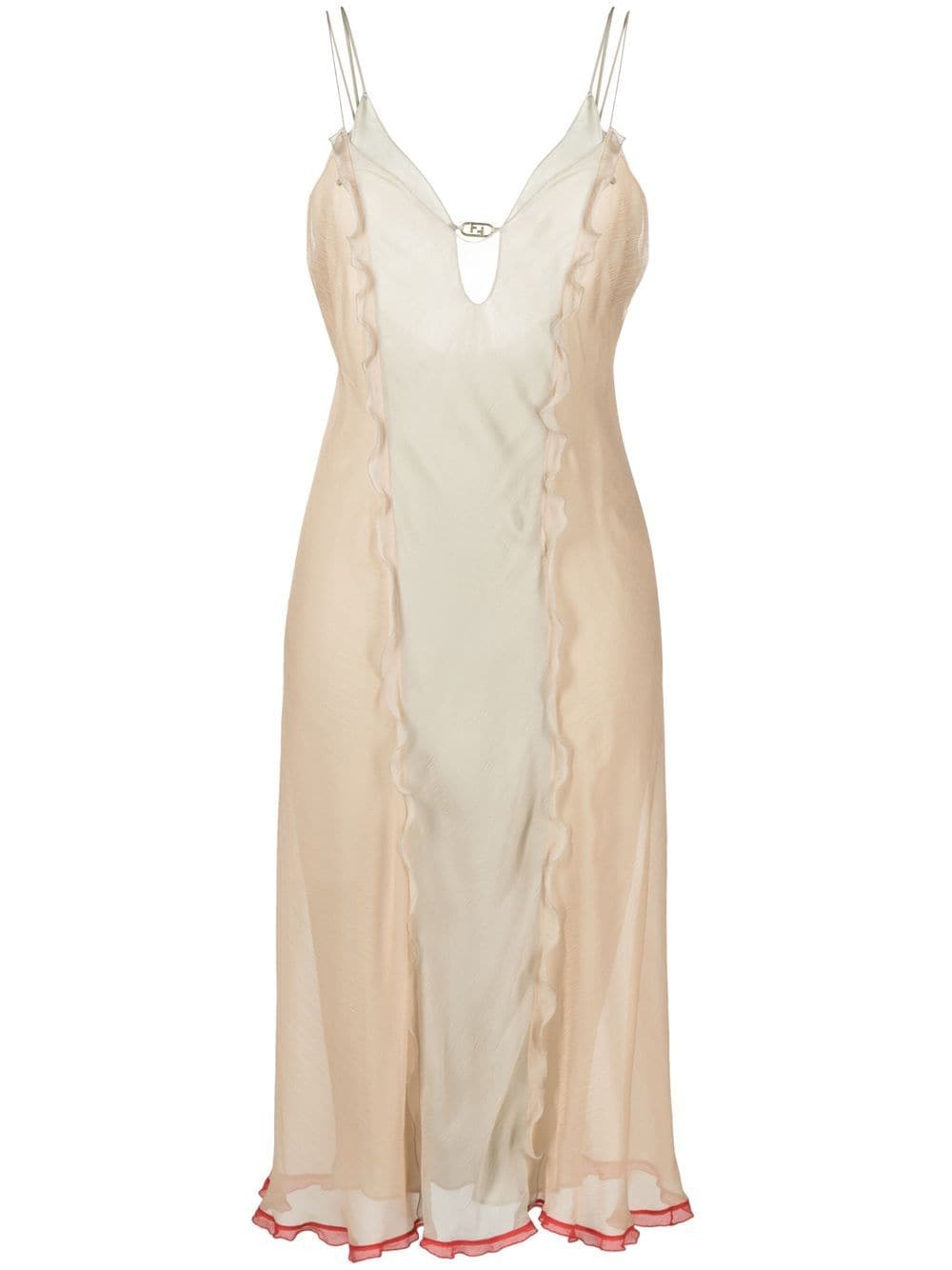 FENDI silk midi dress - Neutrals von FENDI