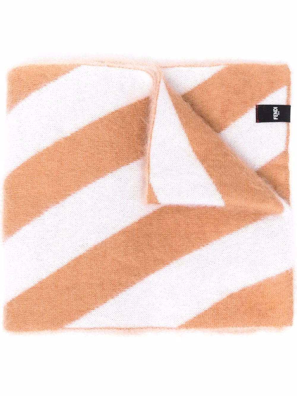 FENDI striped mohair-blend scarf - White von FENDI