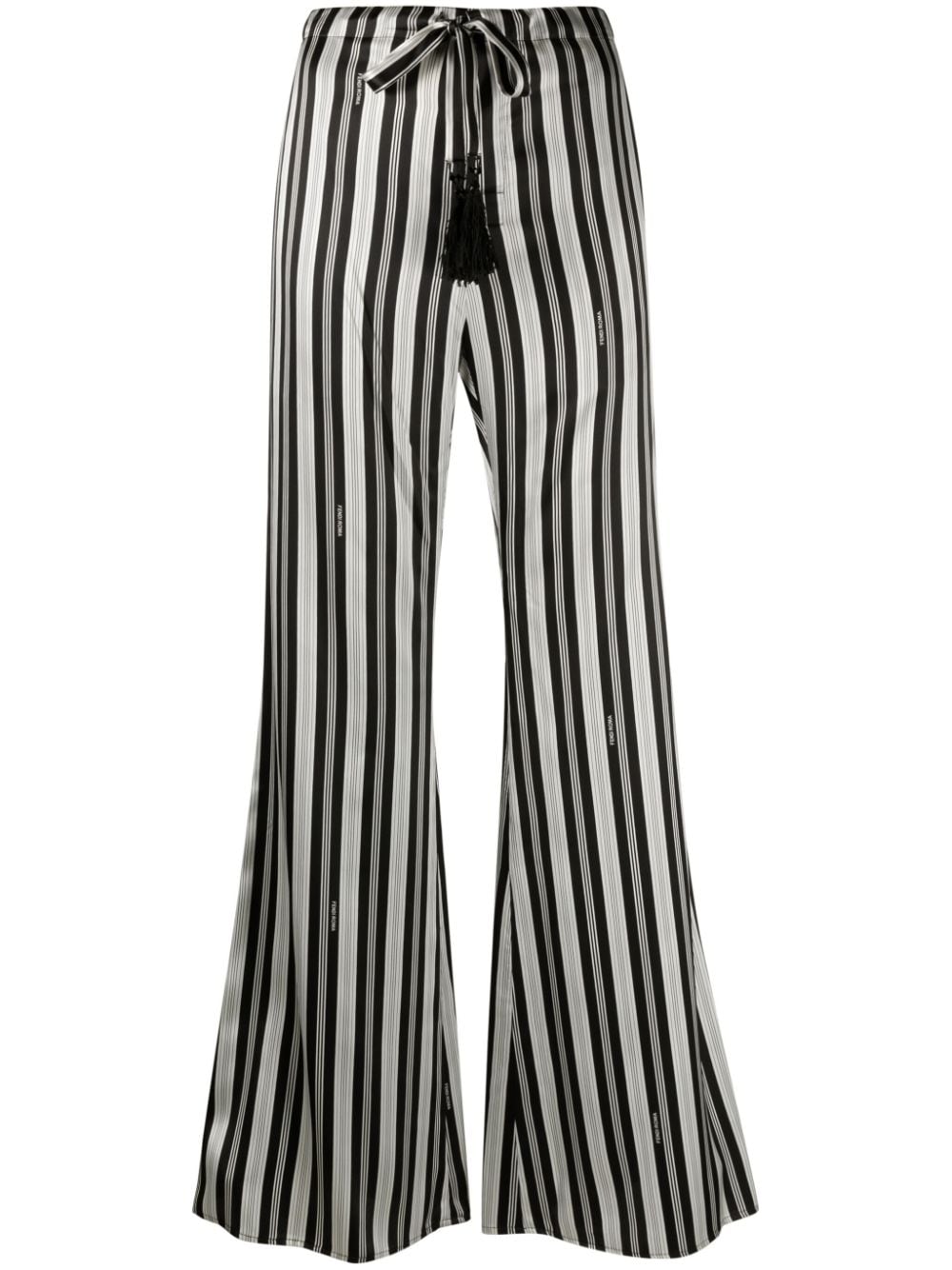 FENDI striped silk flared trousers - White von FENDI