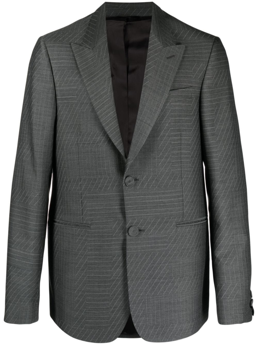 FENDI striped single-breasted wool blazer - Grey von FENDI