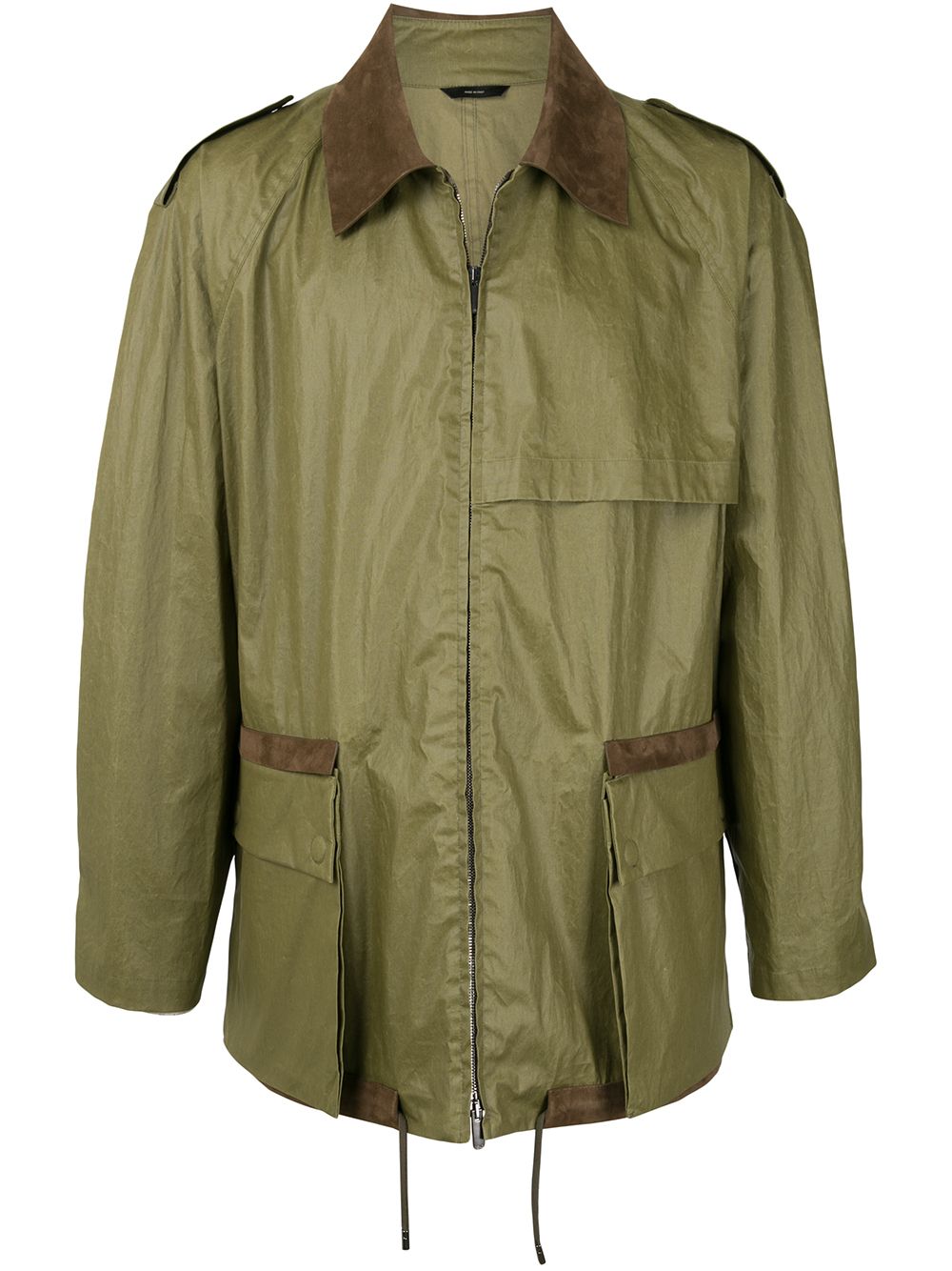 FENDI zip-up collared jacket - Green von FENDI