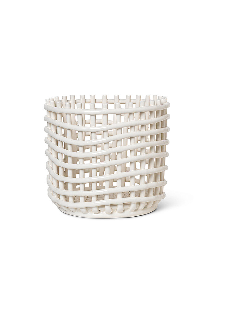 FERM LIVING Aufbewahrungskorb Keramik Large Off White weiss von FERM LIVING