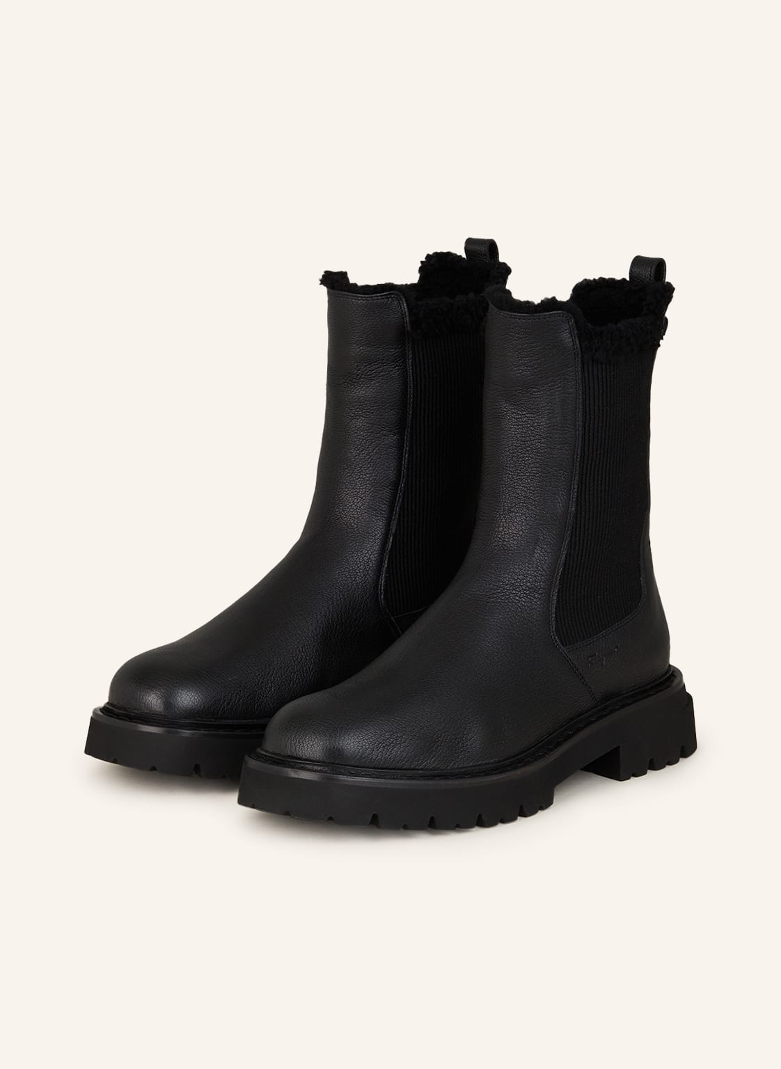 Ferragamo Chelsea-Boots Oderico Mit Echtfell schwarz von FERRAGAMO