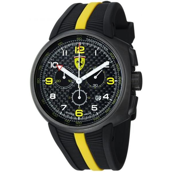 FERRARI Fast Lab Chronograph Quartzuhr, schwarz-gelb von FERRARI