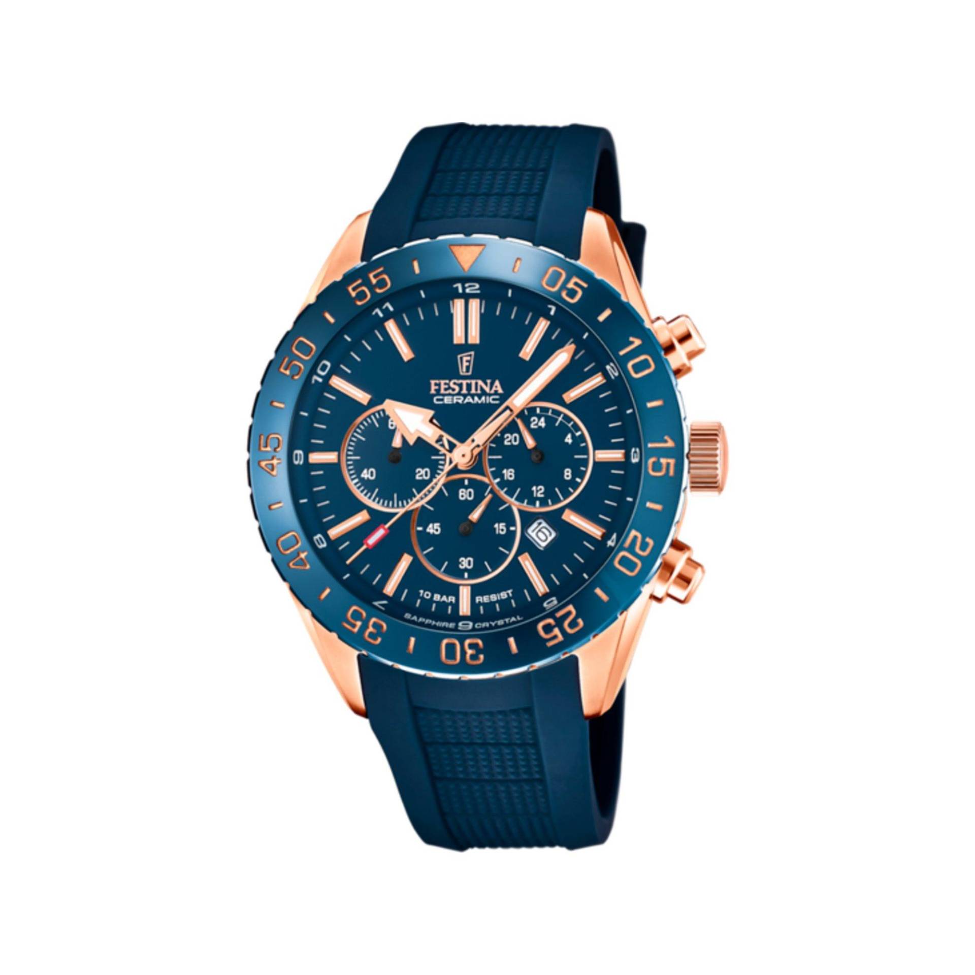 Chronograph Uhr Herren Blau 34mm von FESTINA