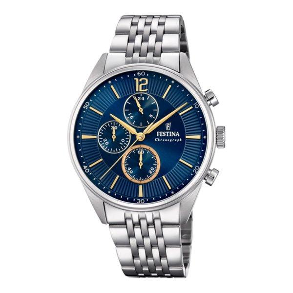 Chronograph Uhr Herren Silberfarben 42mm von FESTINA